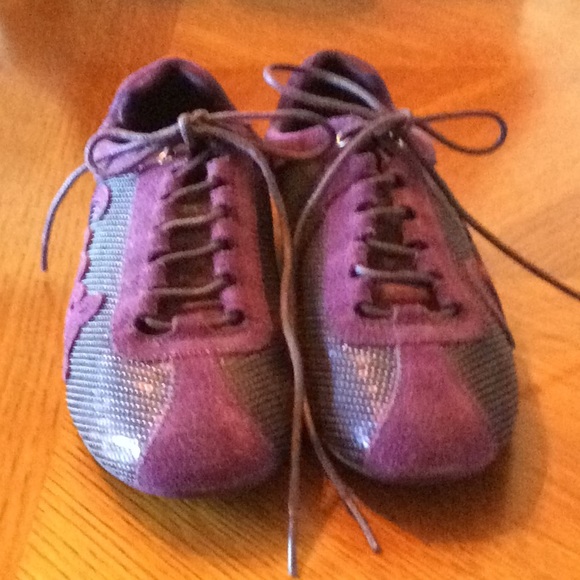 purple sequin sneakers